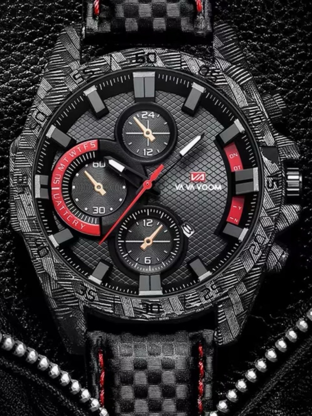 Black and Red Chronograph Men's Watch